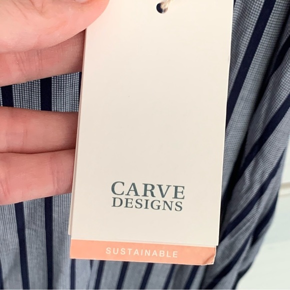 Carve Designs Macy Dress Navy Stripe Women’s Large Relaxed Cami Maxi Dress NWT - Picture 6 of 16